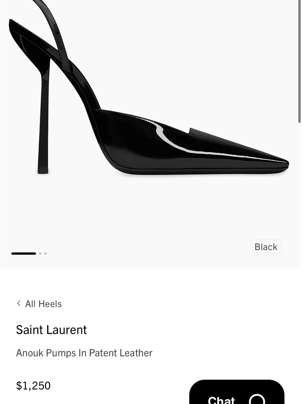Saint Laurent Black Patent Pointed Slingback Pumps - Picture 2 of 6